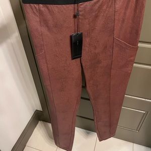 BCBG brown leather leggings - Size L - NWT